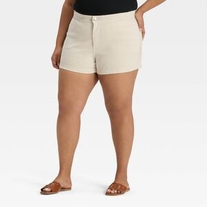 Women's High-Rise Smart JeanShorts, Beige (Cream), Size 26